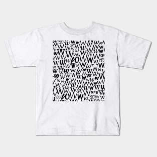 W - Typography (Black) Kids T-Shirt